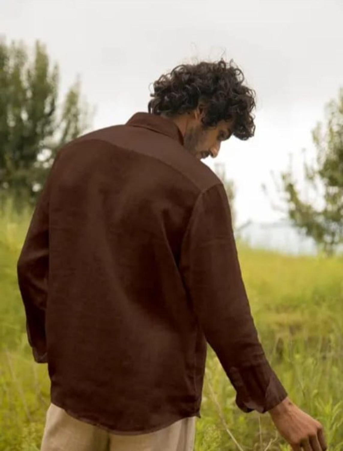 Image of RANGILA FAB Men Solid Casual Brown Shirt