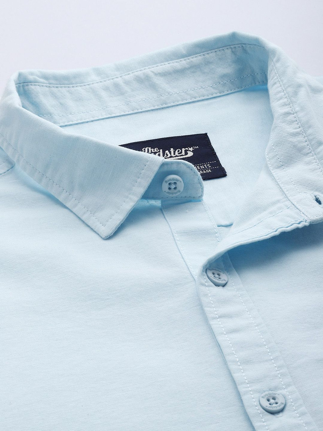 Image of Roadster Men Solid Casual Blue Shirt