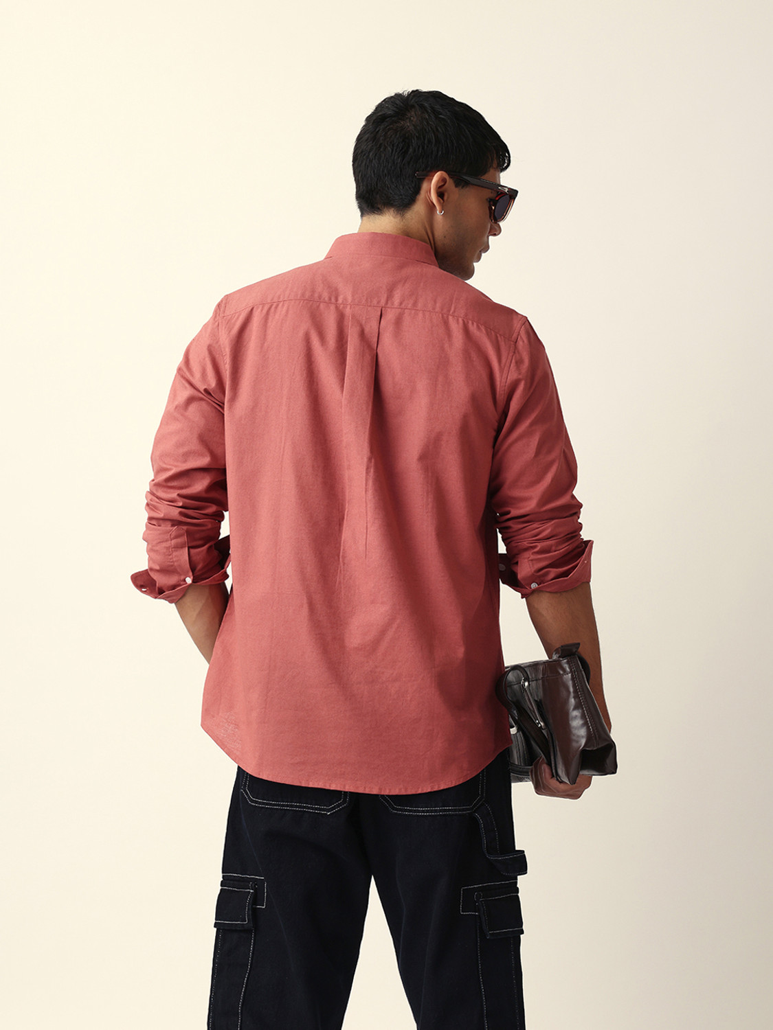 Image of THE BEAR HOUSE Men Solid Casual Red Shirt