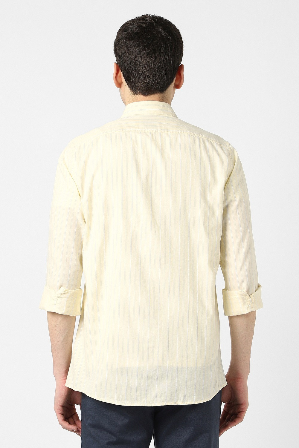 Image of PETER ENGLAND Men Striped Casual Yellow Shirt