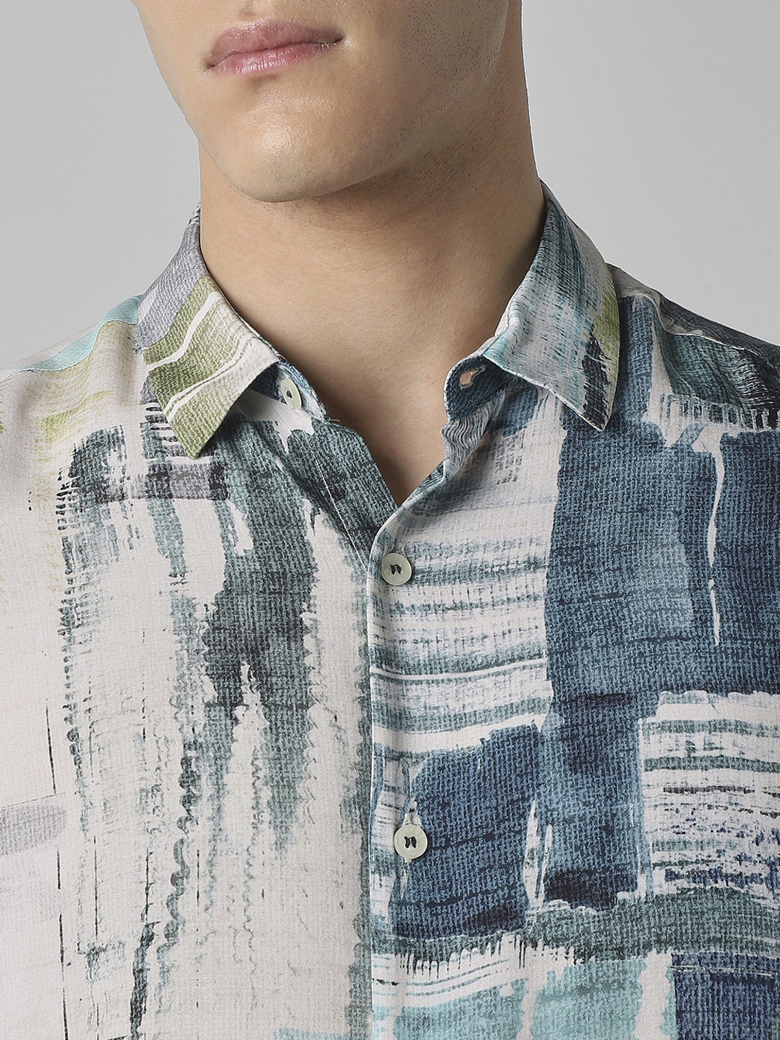 Image of MUFTI Men Printed Casual Multicolor Shirt