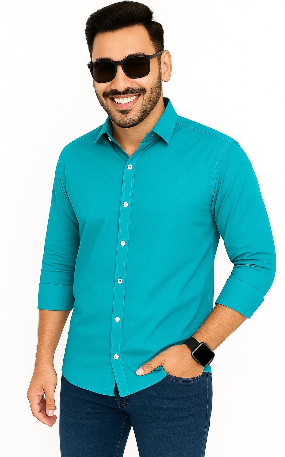 Image of youth first Men Solid Casual Multicolor Shirt