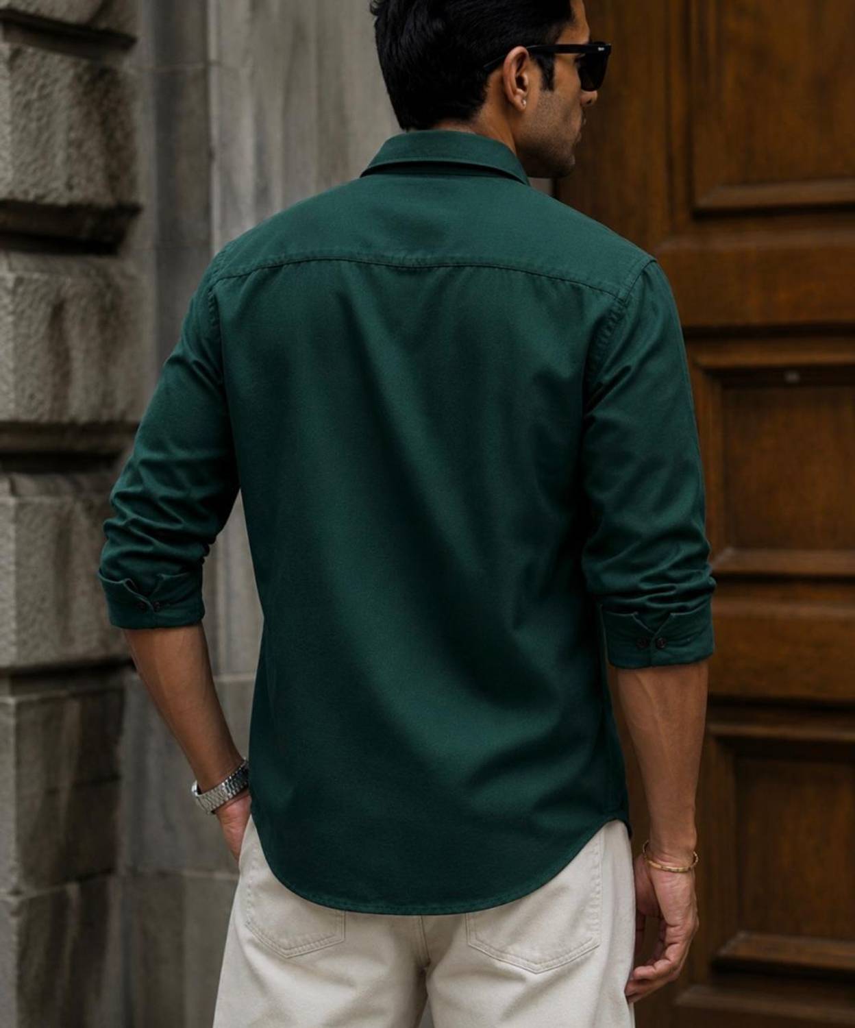 JACKBELLA Men Green Casual Shirt - Image 2