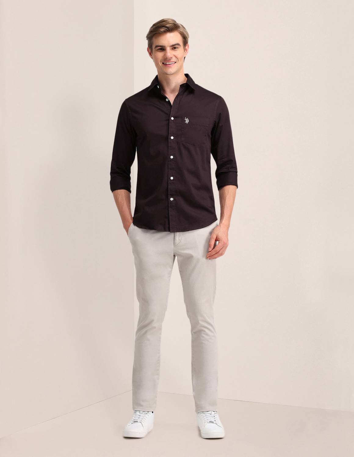 U.S. POLO ASSN. Men Maroon Shirt - Image 3