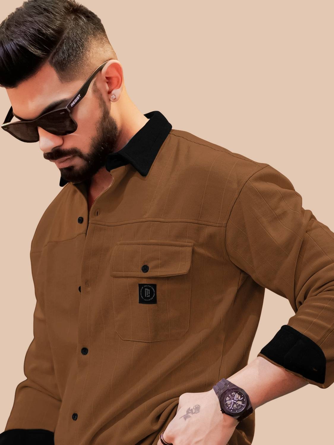 MANIAC Men Brown Casual Shirt - Image 1