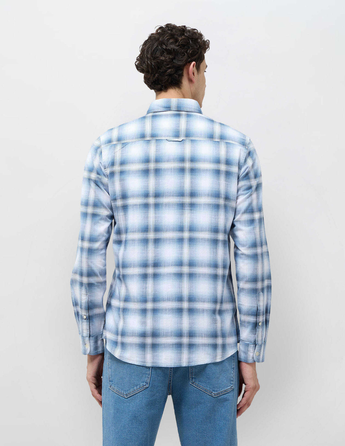 Image of U.S. Polo Assn. Denim Co. Men Checkered Casual Dark Blue Shirt
