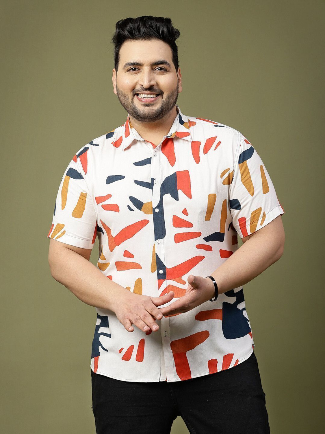 Image of RIGO Men Printed Casual Multicolor Shirt