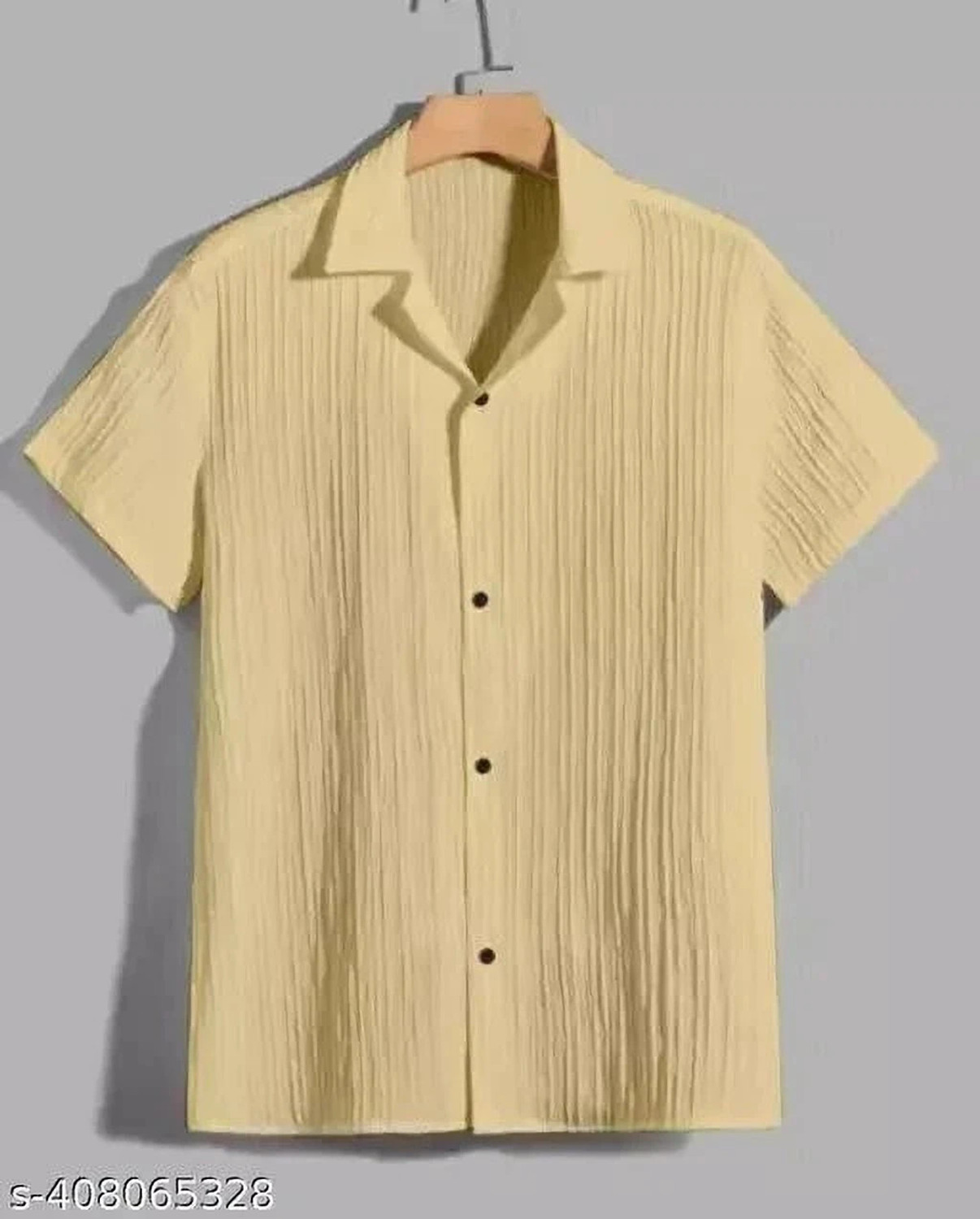 Image of VRLOOKS Men Self Design Casual Cream, White, Grey Shirt