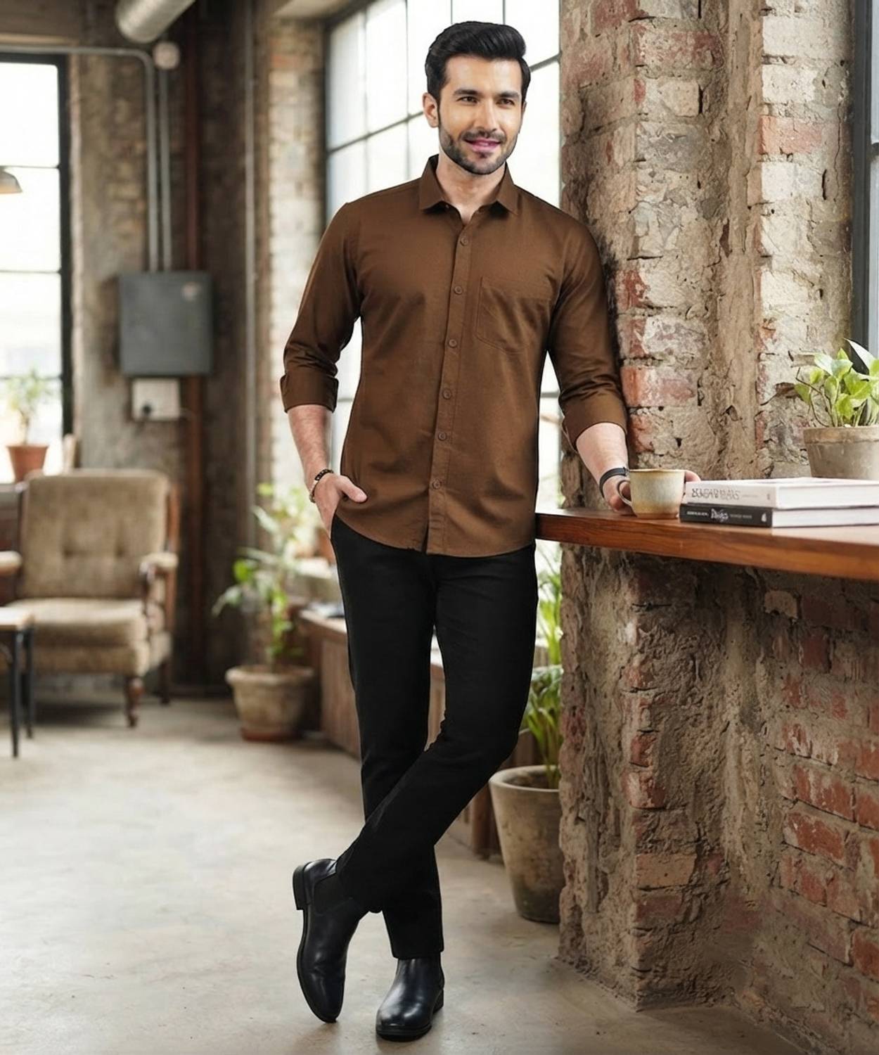 Roadster Men Brown Casual Shirt - Image 5