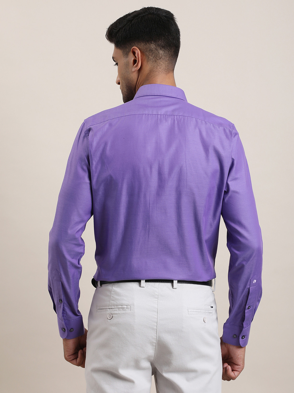 Image of TURTLE Men Slim Fit Self Design Spread Collar Formal Shirt