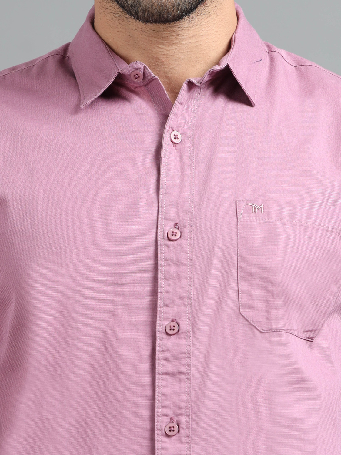 Image of Tom Mackler Men Solid Casual Purple Shirt