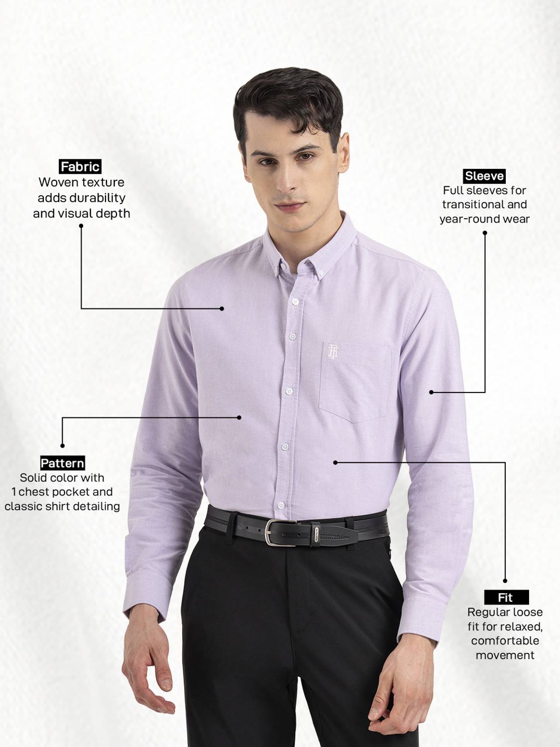 RED TAPE Men Purple Casual Shirt - Image 2