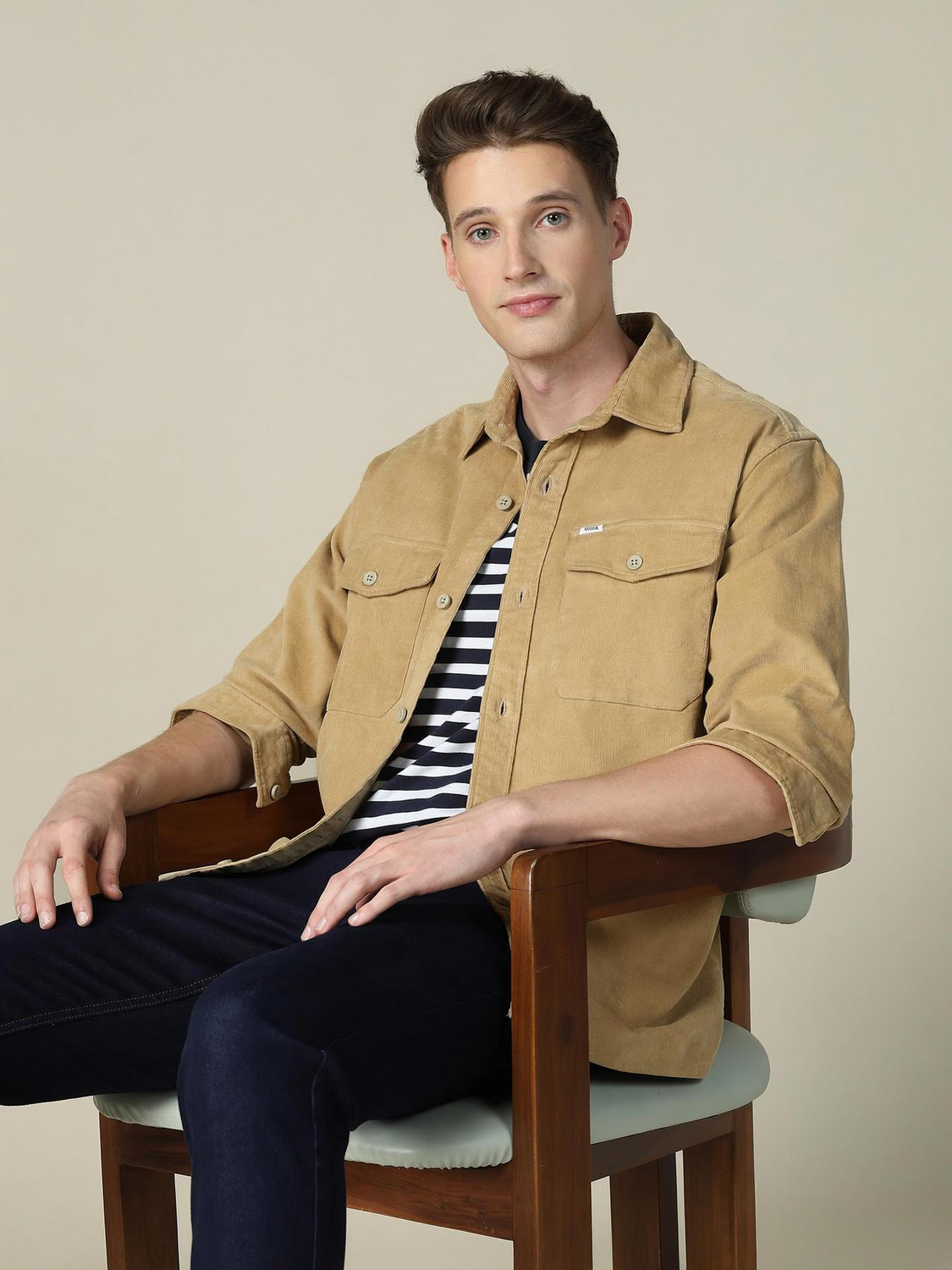 Image of U.S. Polo Assn. Denim Co. Men Solid Casual Brown Shirt
