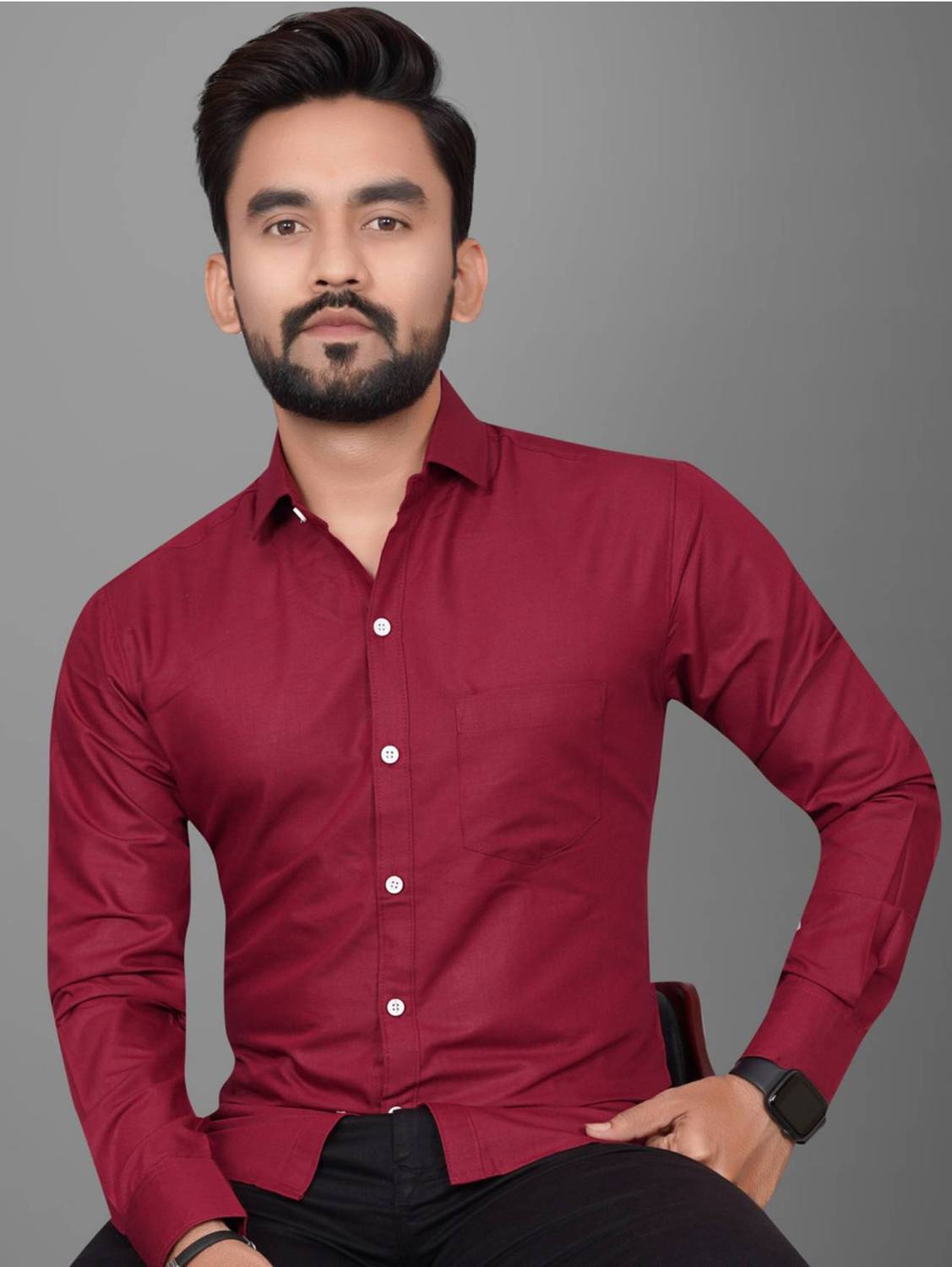 Balkrishna Creation Men Solid Casual Red Shirt