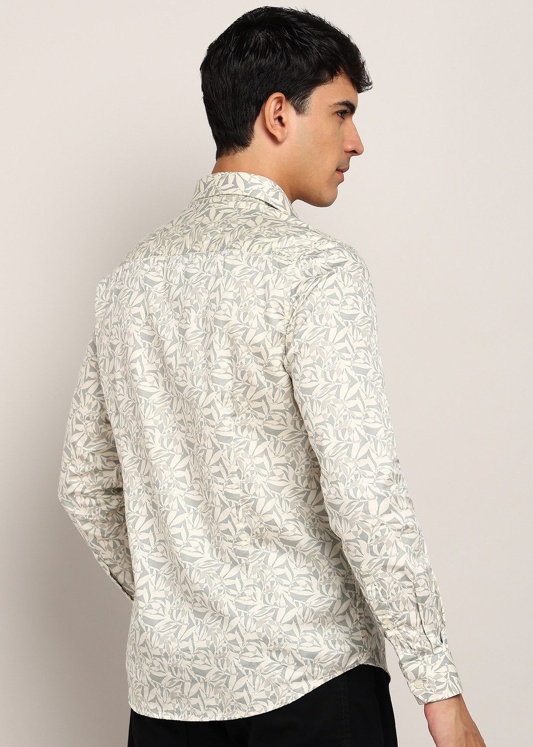 Image of KILLER Men Printed Casual Cream Shirt