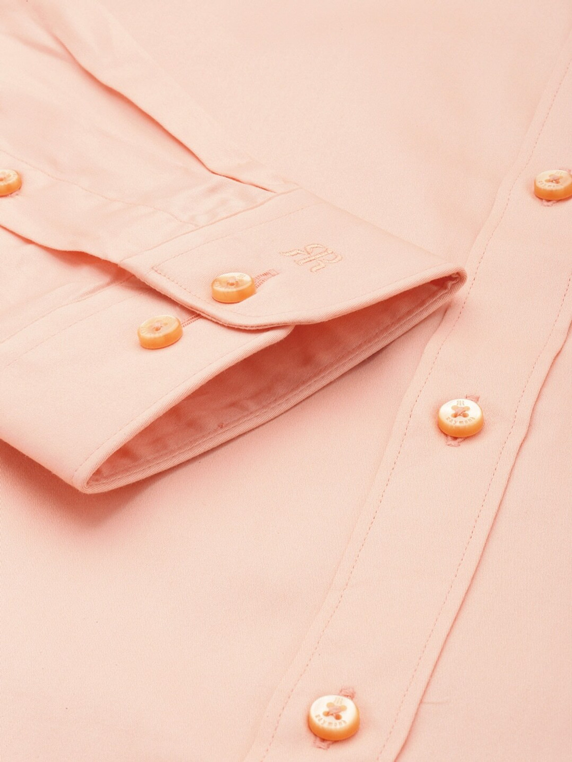 Image of Raymond Men Solid Formal Orange Shirt