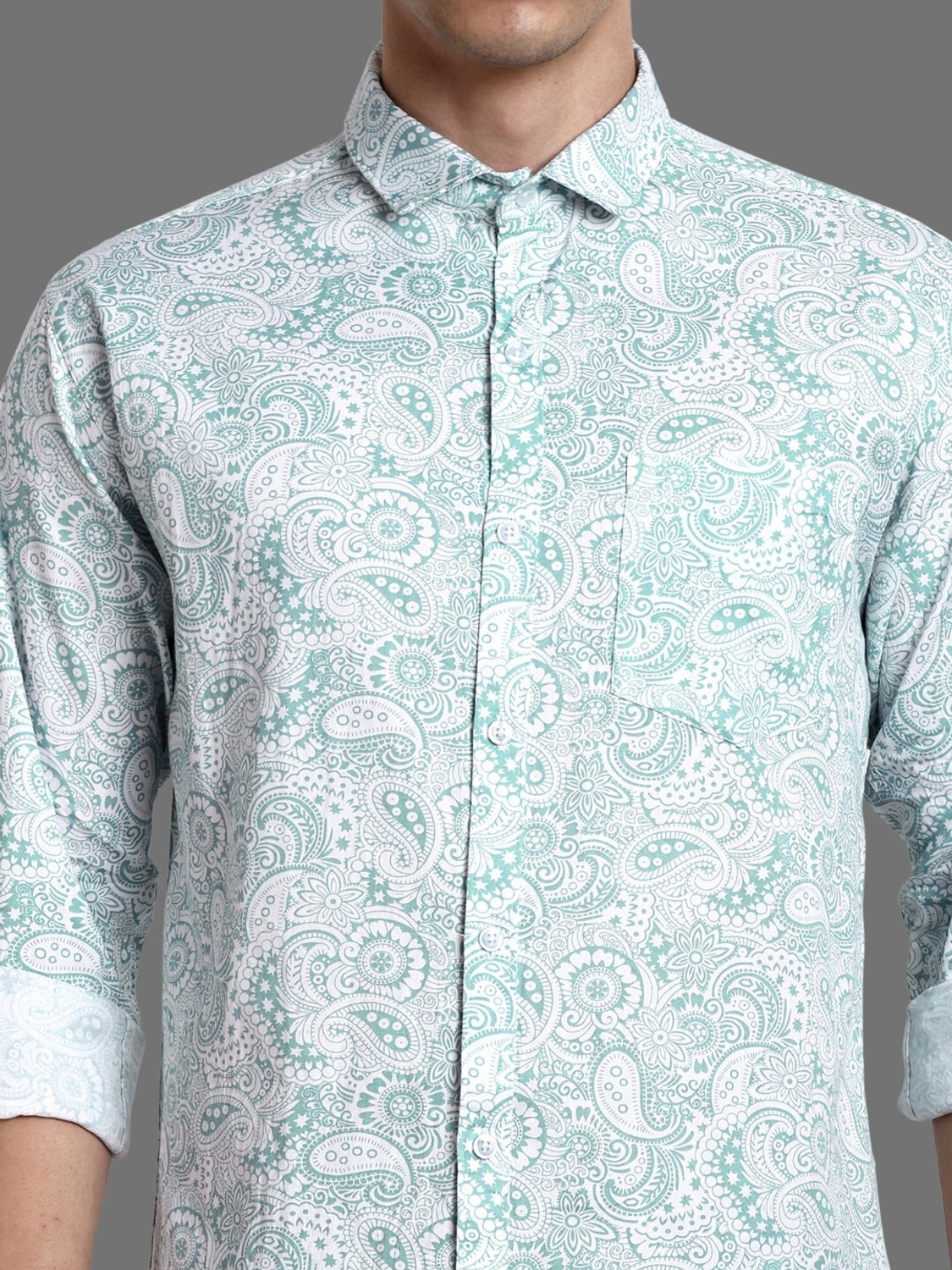 Image of shardha enterprise Men Printed Casual Green Shirt