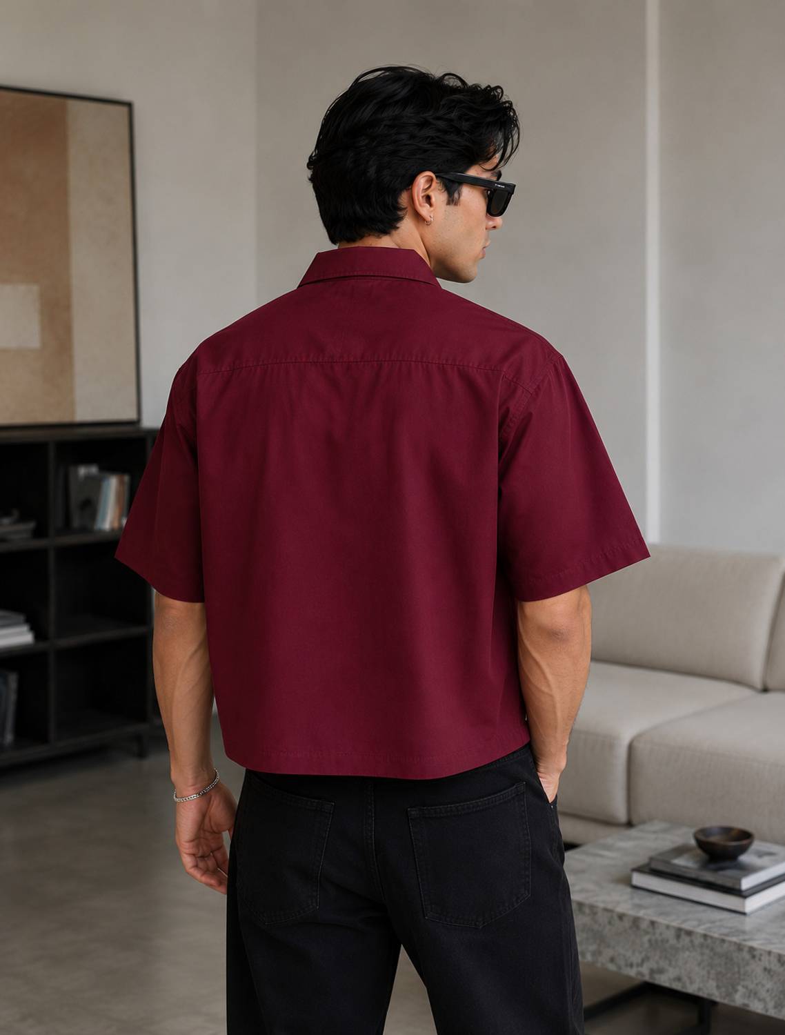 DripVerse Men Maroon Shirt - Image 2