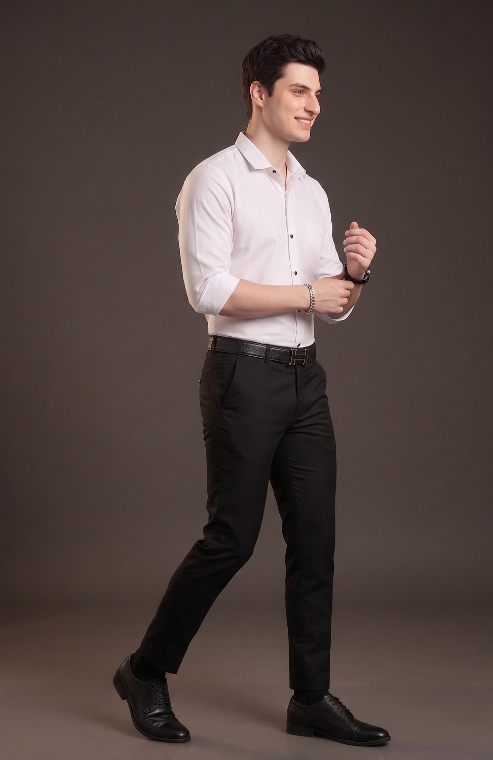 Image of STONEBERG Men Solid Formal White Shirt