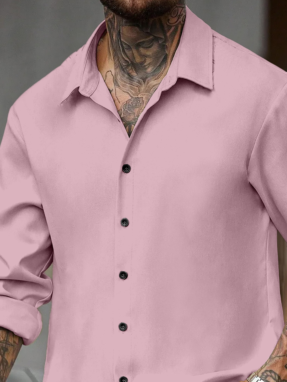 Image of DarkSquare Men Solid Casual Pink Shirt