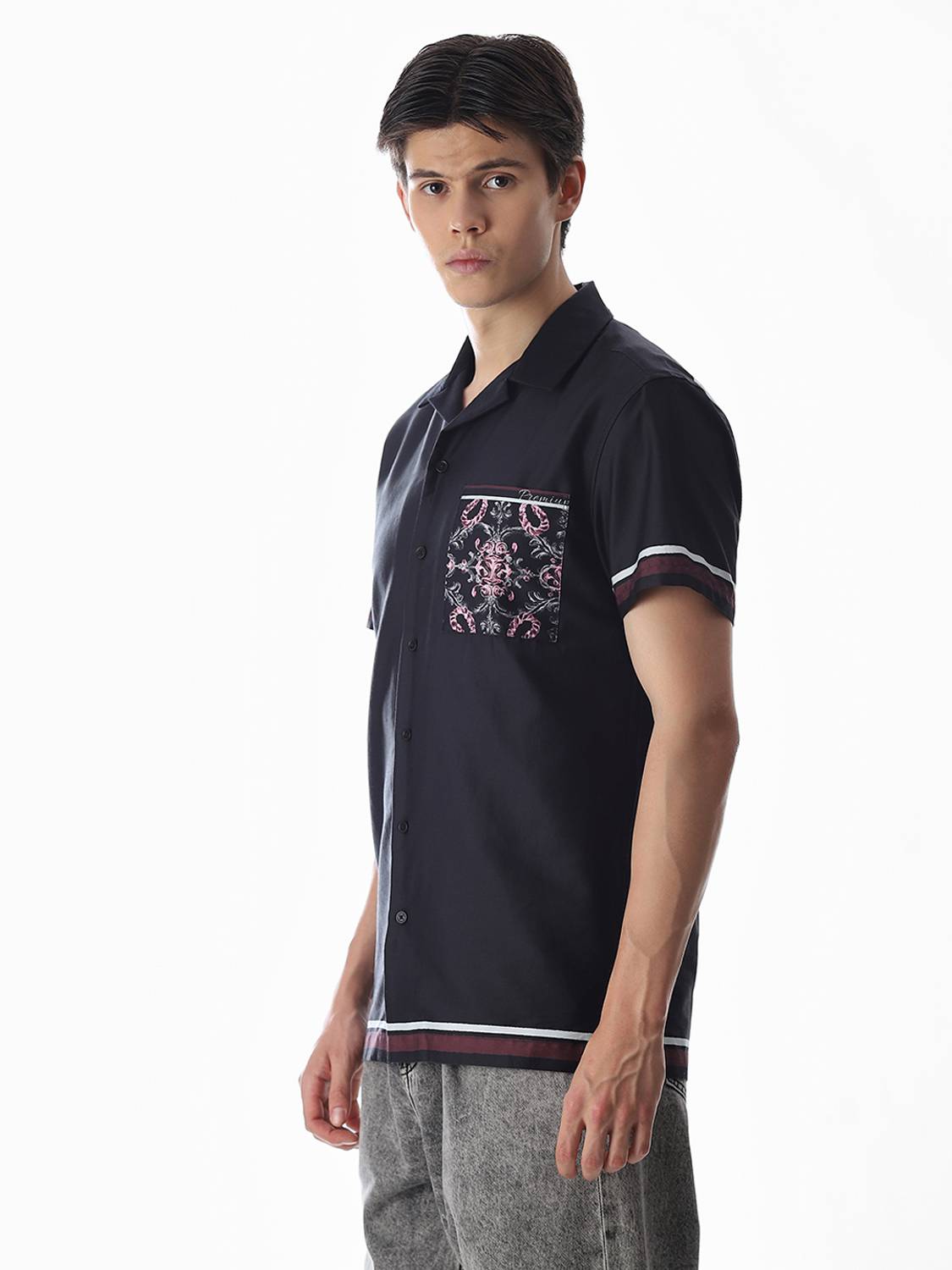 JACK & JONES Men Black Printed Casual Shirt - Image 3