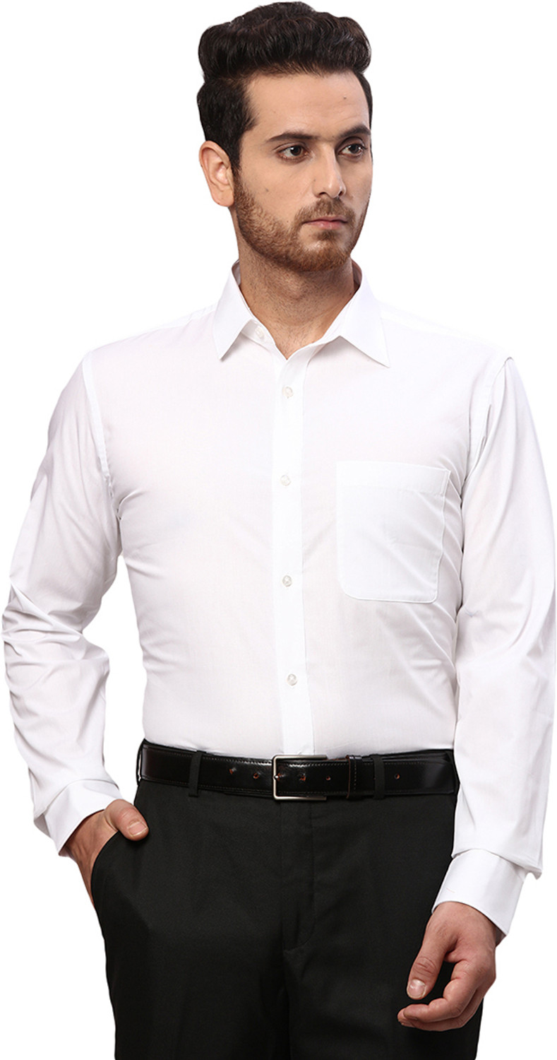 Image of Raymond Men Solid Formal White Shirt