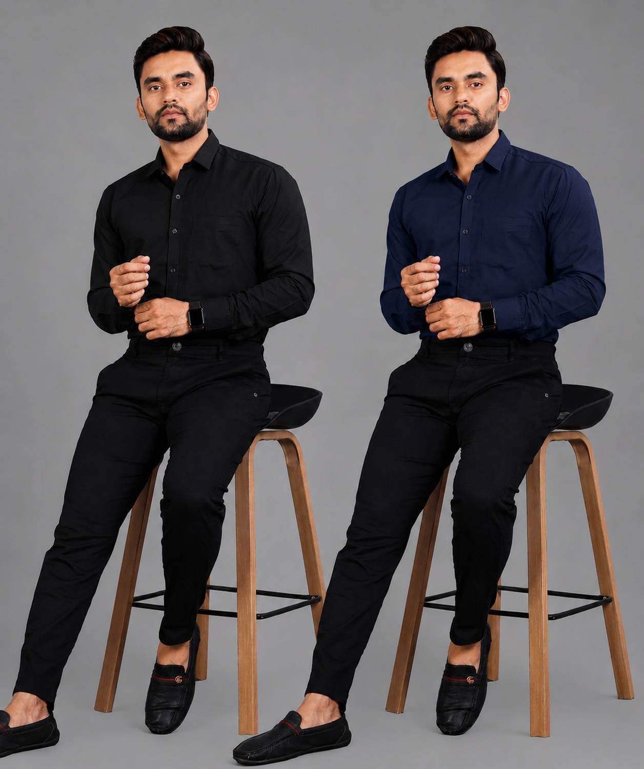 GLOREN Men Solid Casual Multicolor Shirt - Image 4