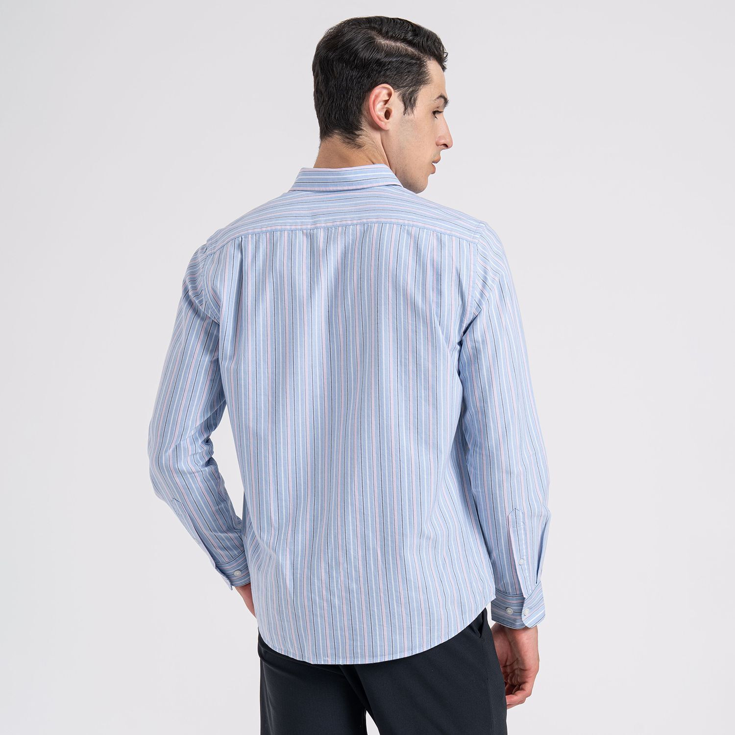 Image of RED TAPE Men Striped Casual Blue Shirt