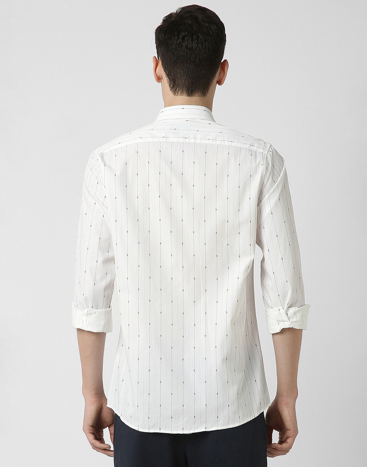 Image of PETER ENGLAND Men Striped Casual White Shirt