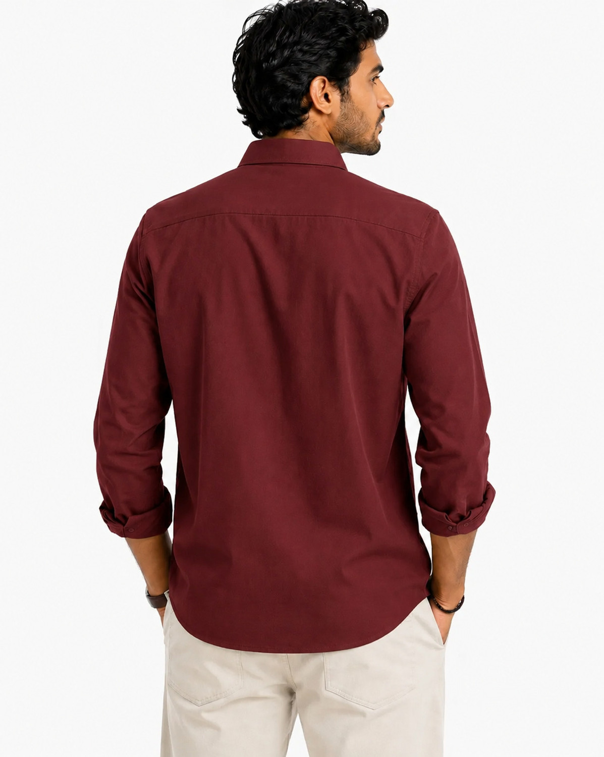 Image of GLOREN Men Regular Fit Solid Spread Collar Casual Shirt (Pack of 2)