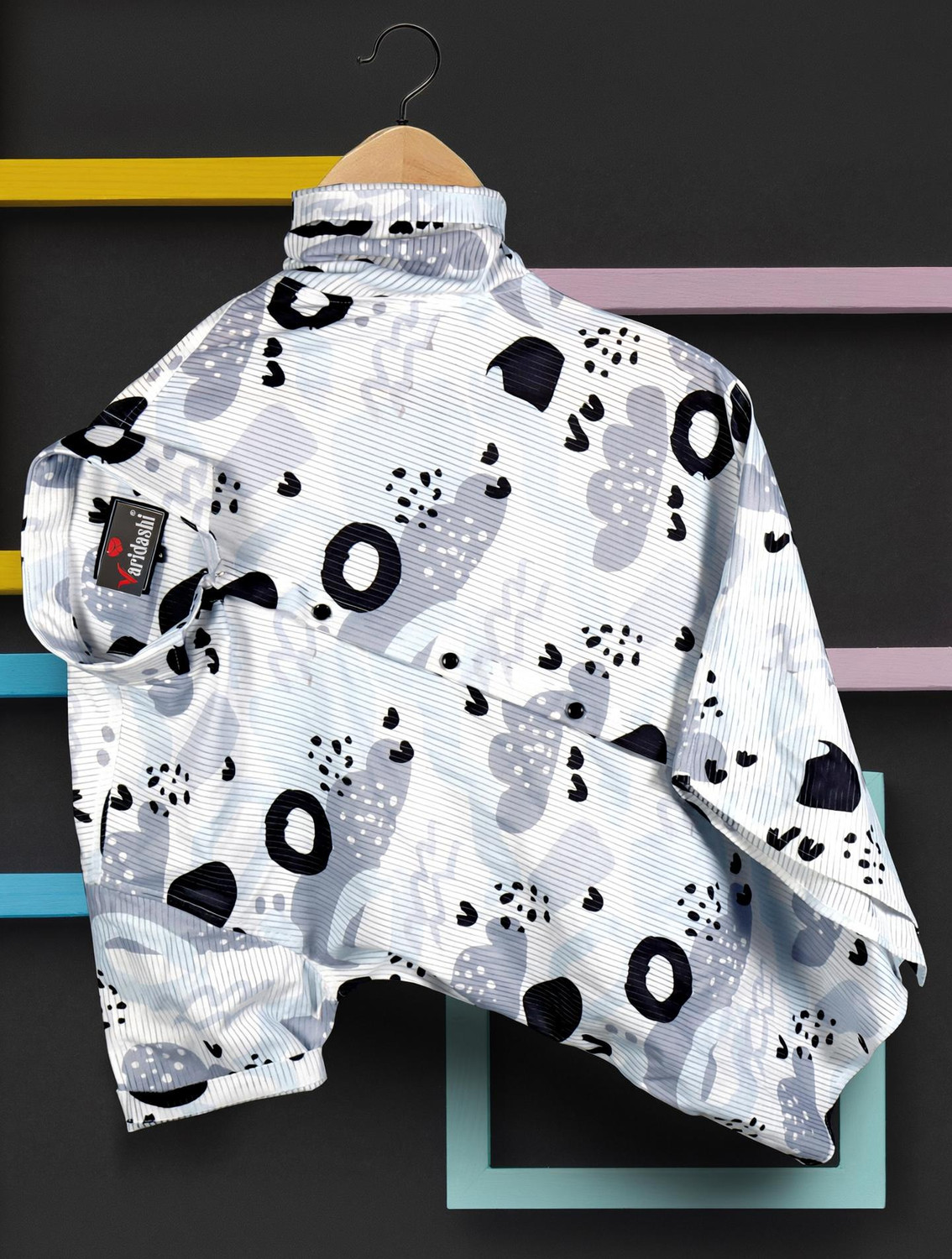 Image of Varidashi Men Printed Casual Multicolor Shirt