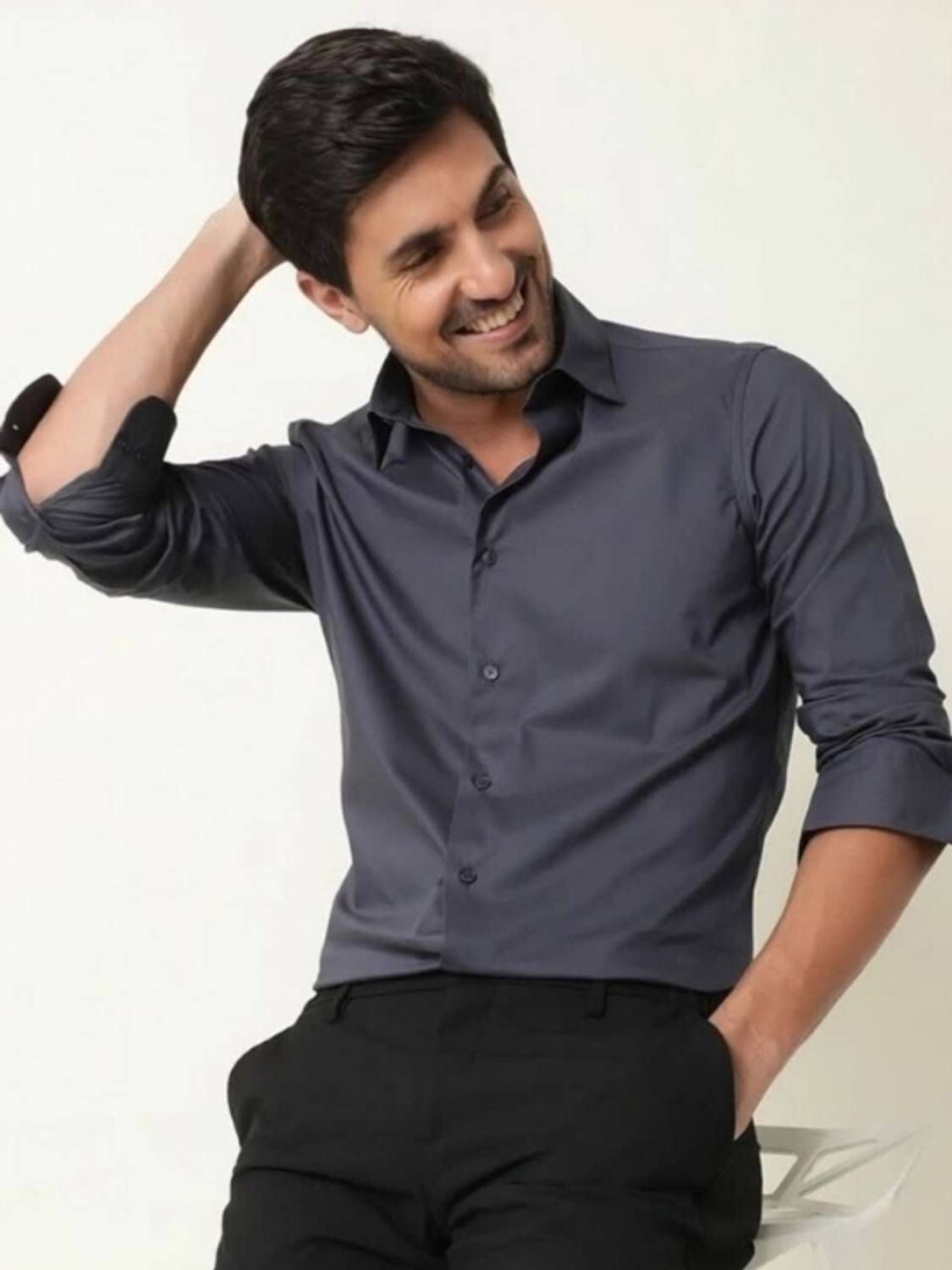 URBANICE Men Grey Casual Shirt - Image 2