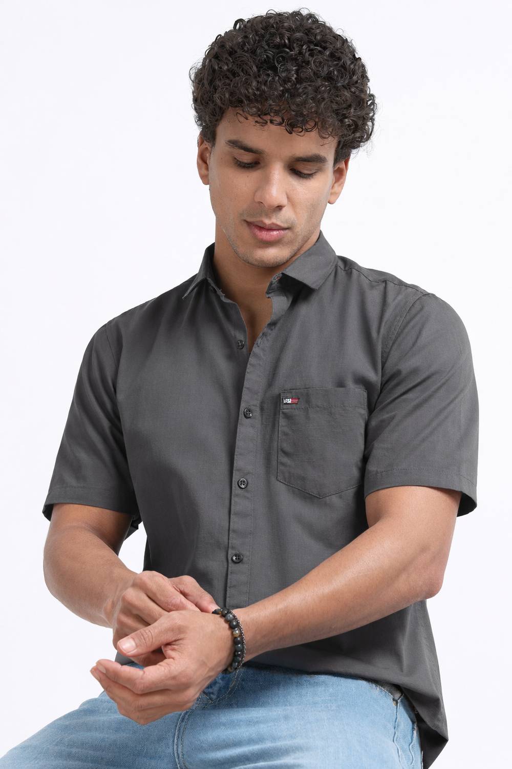 U.S. Pitchers Men Grey Casual Shirt - Image 5