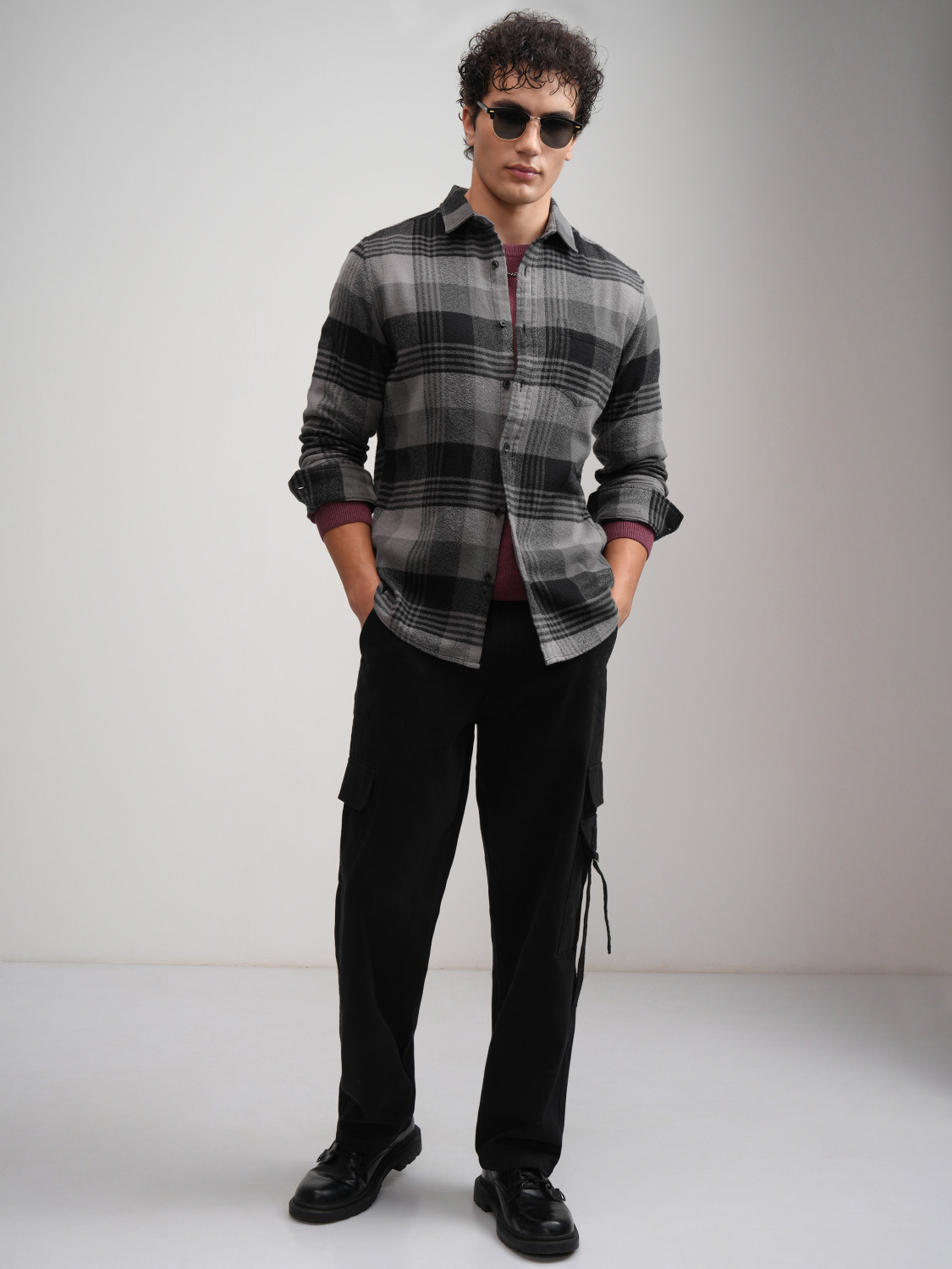 Image of HIGHLANDER Men Checkered Casual Multicolor Shirt