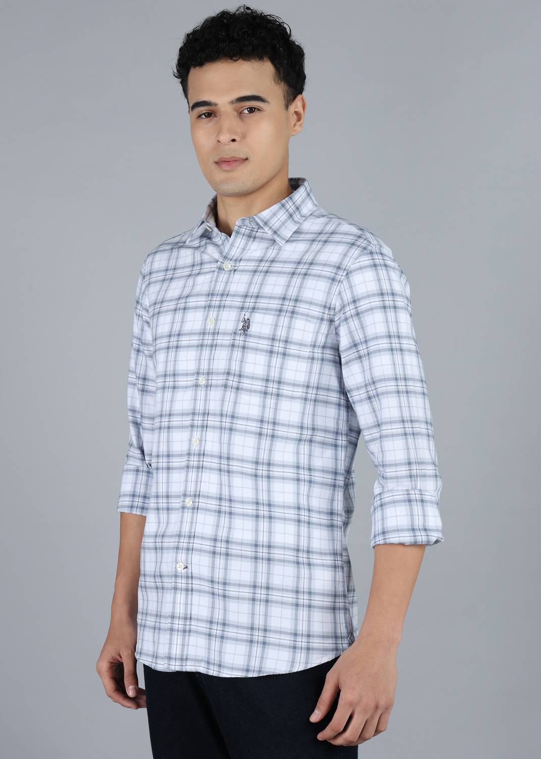 U.S. POLO ASSN. Men Grey Casual Shirt - Image 3