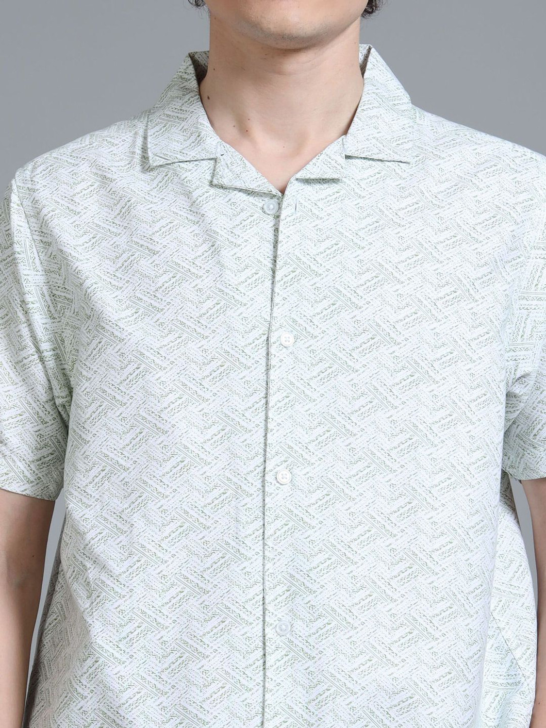 Image of Moda Rapido Men Regular Fit Printed Lapel Collar Casual Shirt