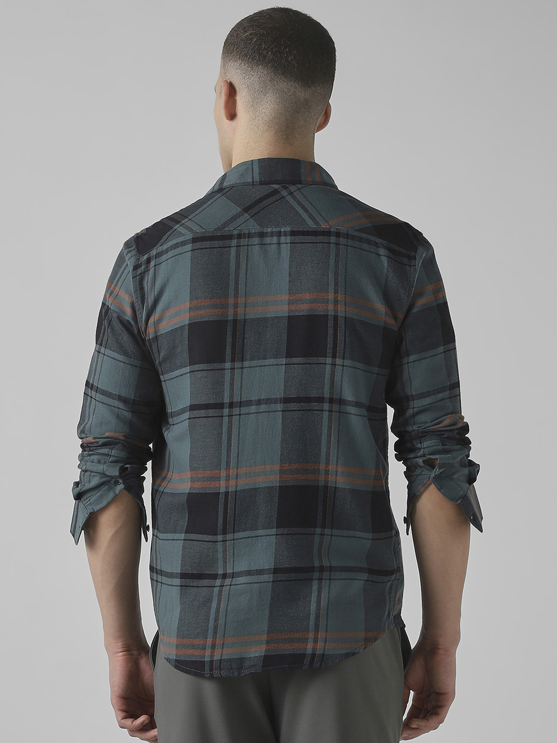 Image of MUFTI Men Checkered Casual Multicolor Shirt