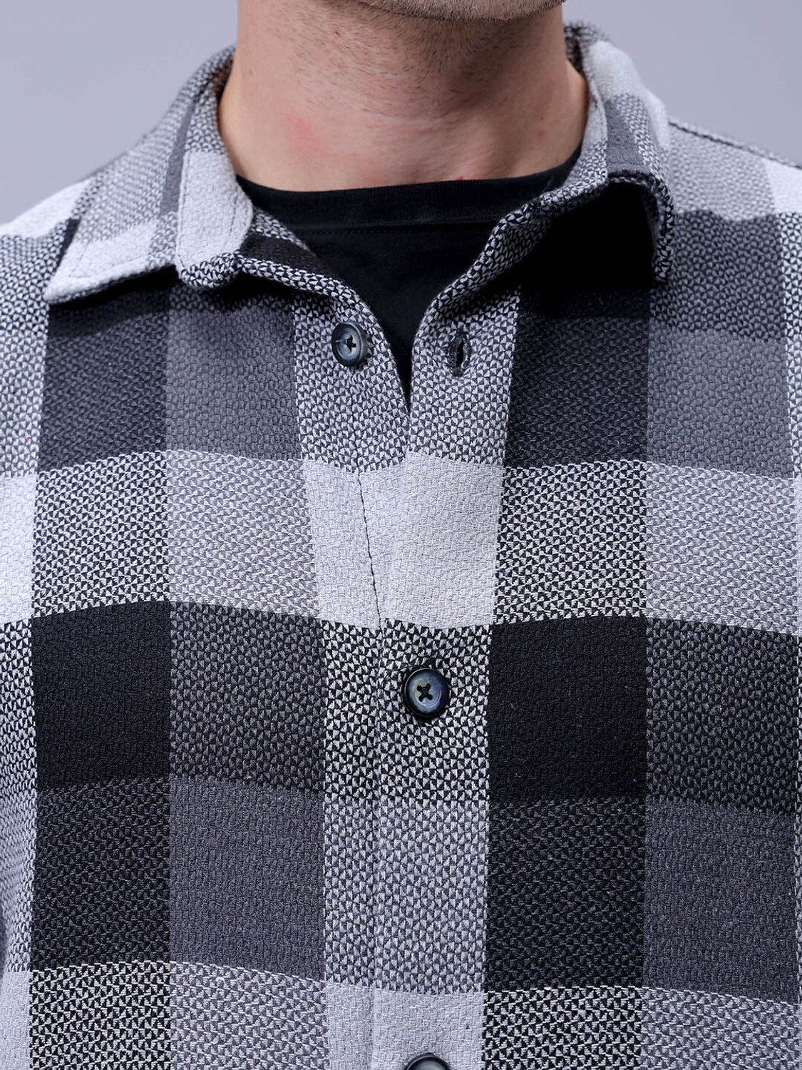 Image of The Indian Garage Co. Men Checkered Beach Wear Grey Shirt