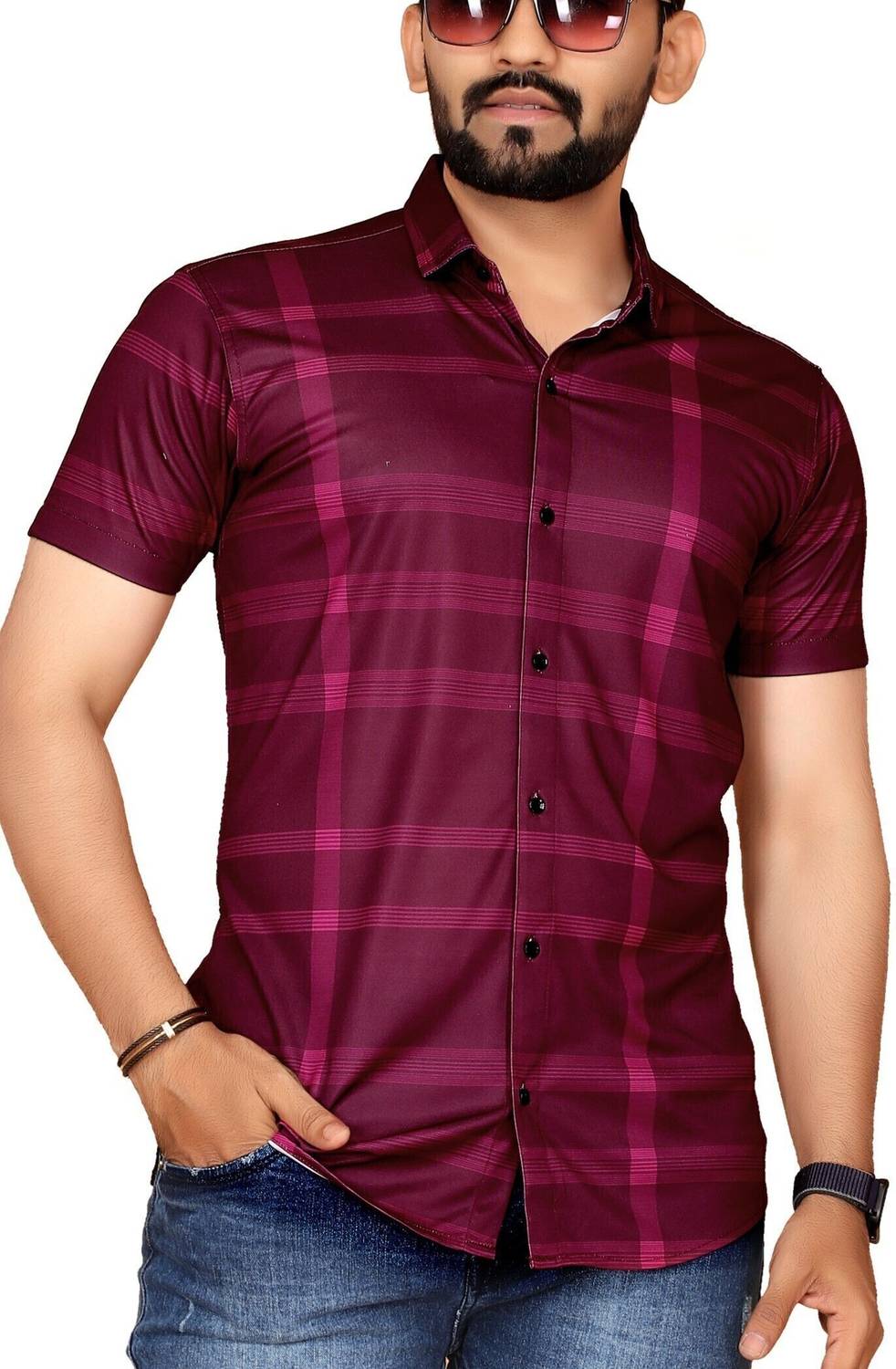 sti Men Regular Fit Checkered Casual Shirt