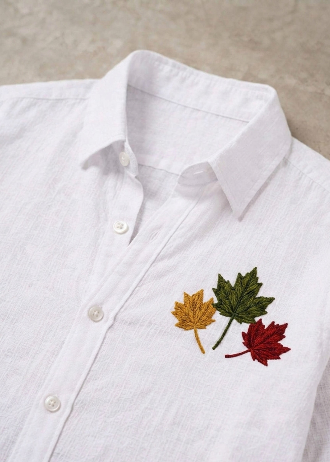 Image of DRAISIO Men Embroidered Casual White Shirt