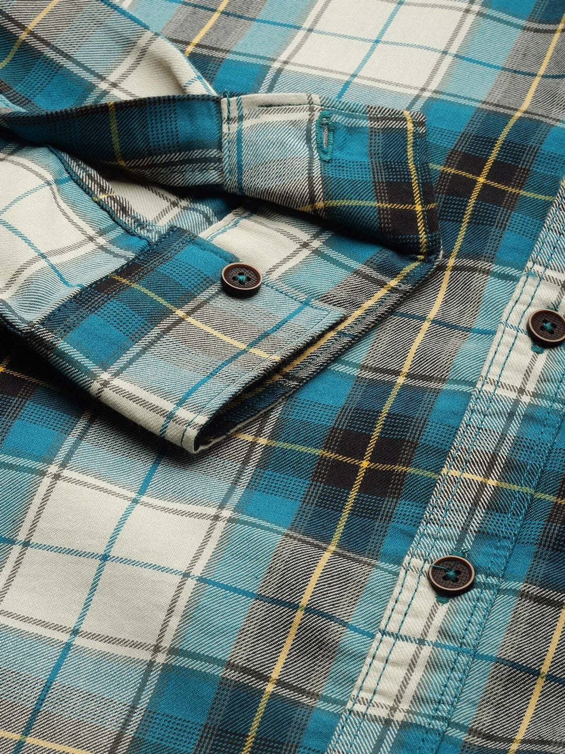 The Indian Garage Co. Men Green Checkered Shirt - Image 5