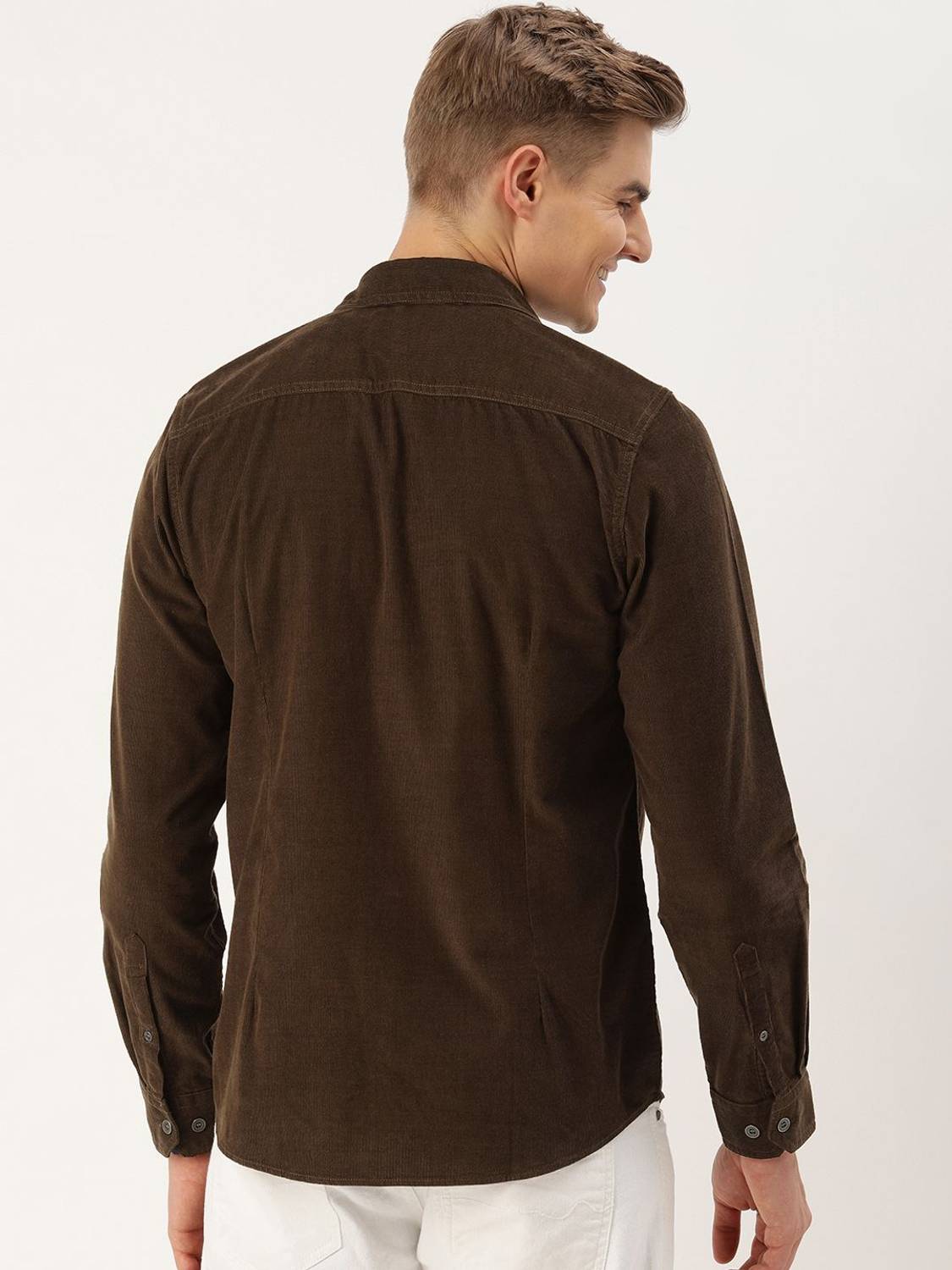 Mast & Harbour Men Solid Casual Brown Shirt - Image 2