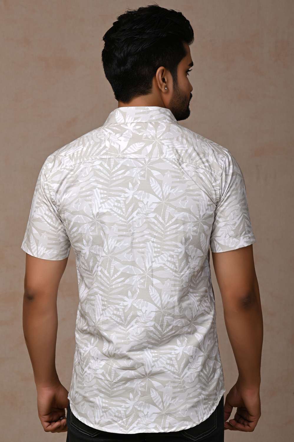 Image of Dargon Men Floral Print Casual Light Green Shirt