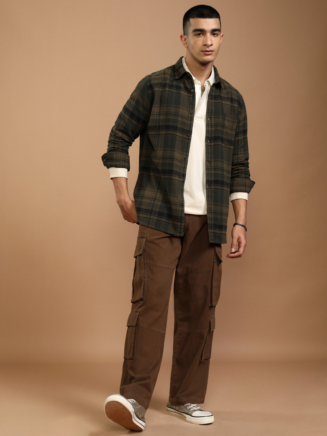 Image of HIGHLANDER Men Checkered Casual Multicolor Shirt