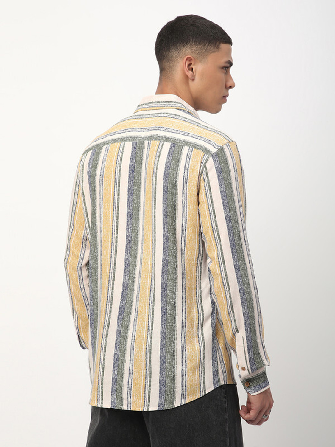 Image of VASTRADO Men Striped Casual Multicolor Shirt