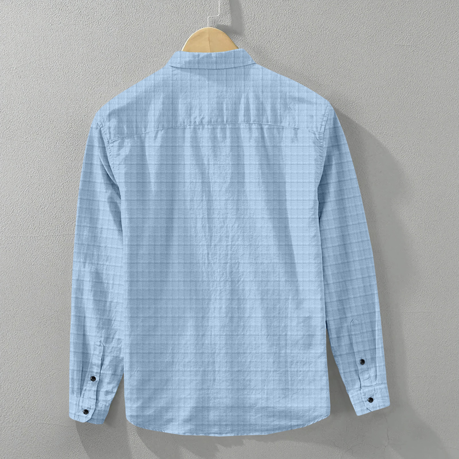 Image of Relief Zone Men Self Design Casual Light Blue Shirt
