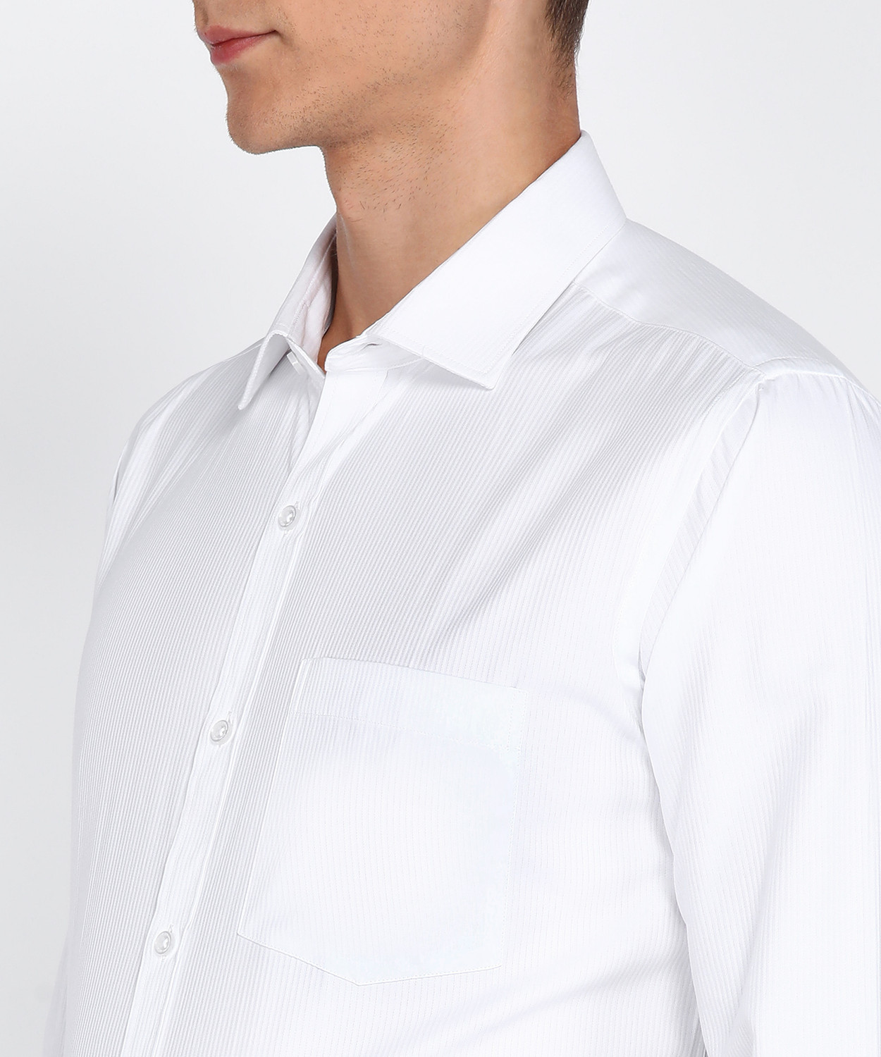 Image of PARK AVENUE Men Solid Formal White Shirt