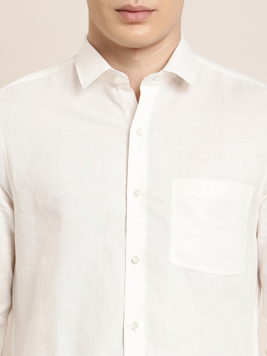 Image of TURTLE Men Slim Fit Solid Spread Collar Formal Shirt