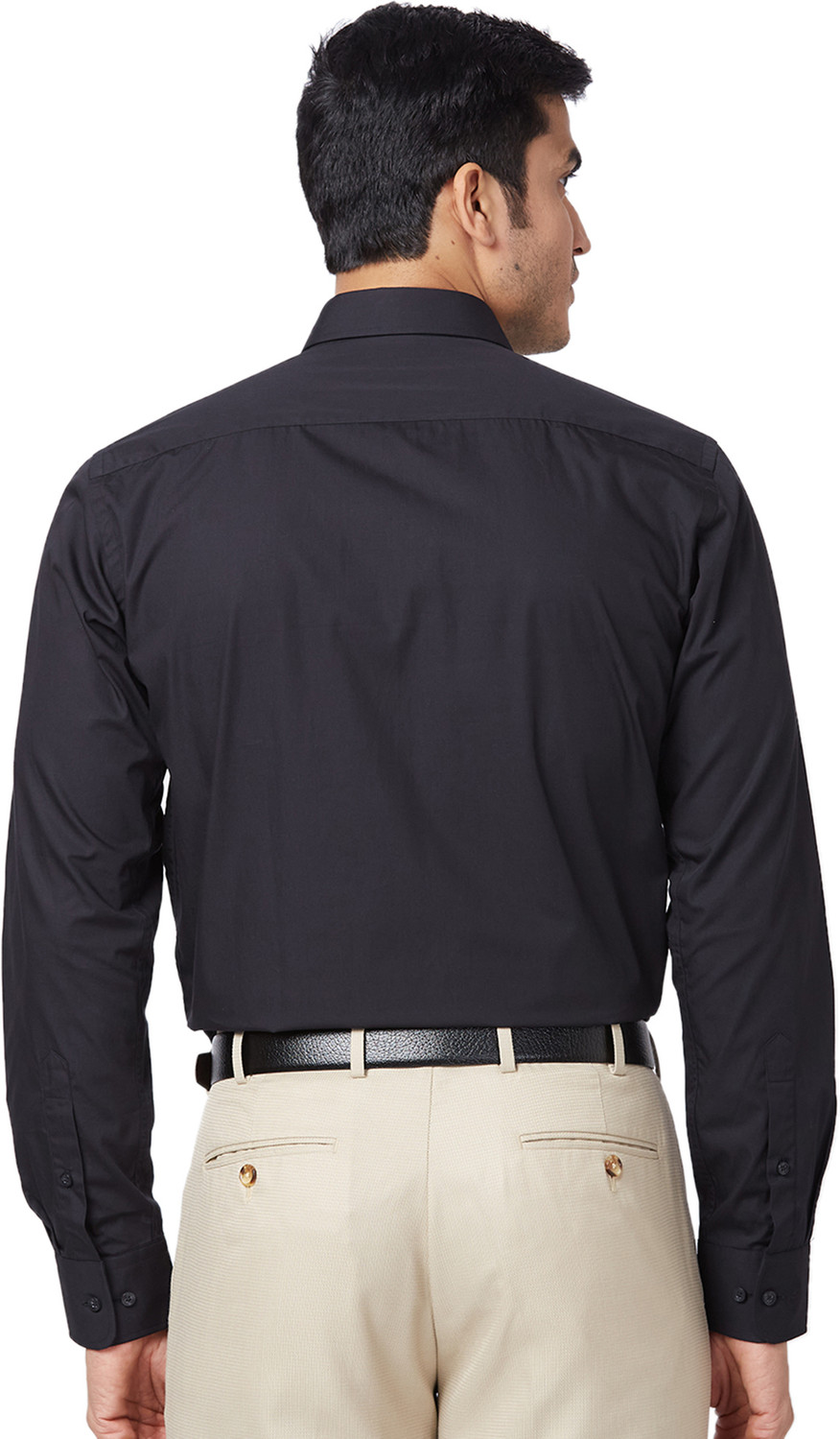 Image of PARK AVENUE Men Solid Formal Black Shirt