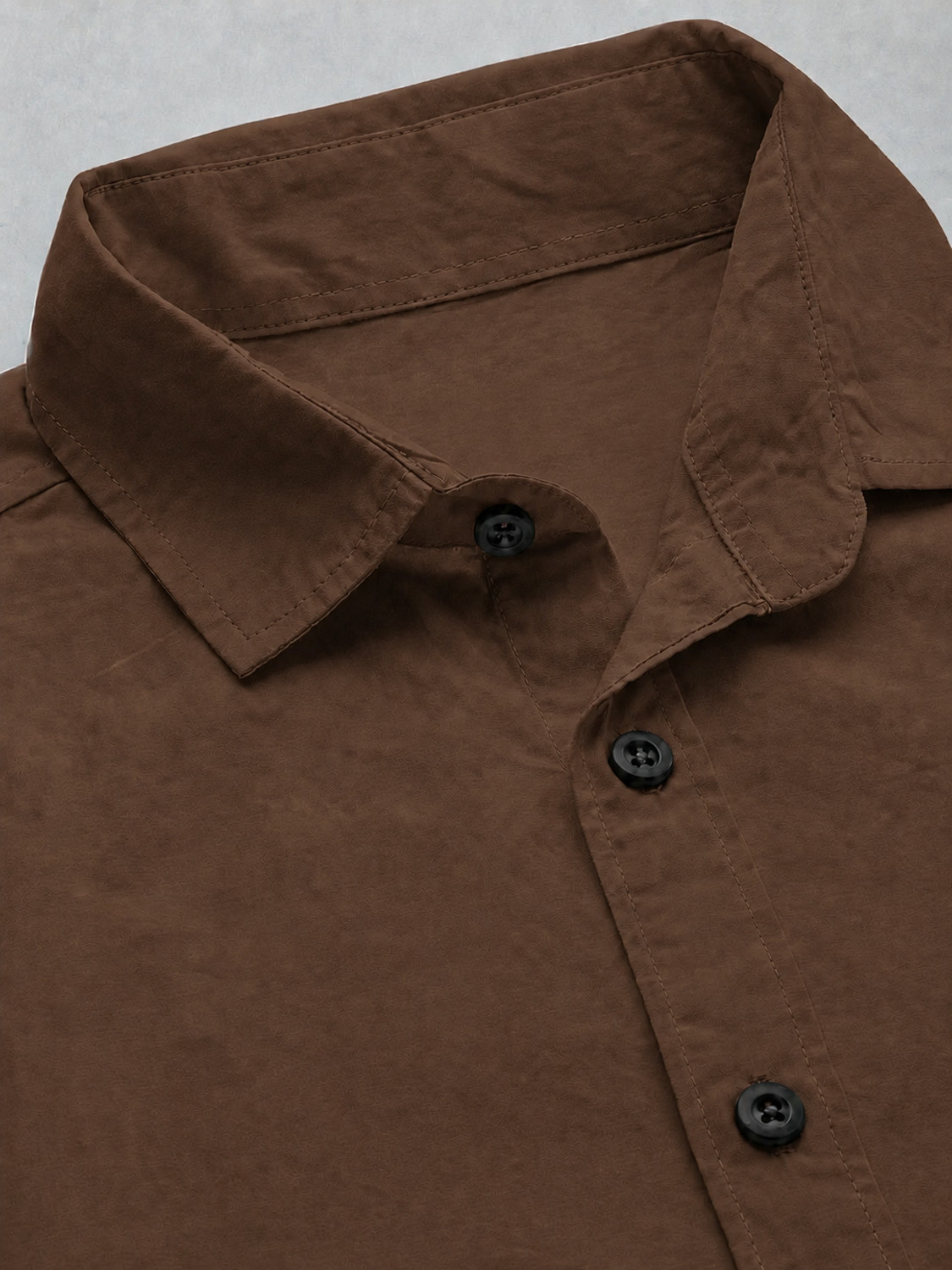 Image of mozero Men Solid Casual Brown Shirt